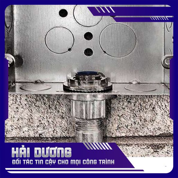 Đầu nối ống thép luồn dây điện ren với hộp đi