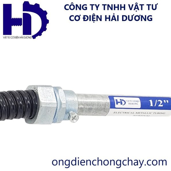 Đầu nối ống ruột gà lõi thép với ống thép luồn dây điện trơn EMT 4