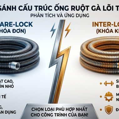 Phân Tích Cấu Trúc Ống Ruột Gà Lõi Thép: Square-lock vs Inter-lock